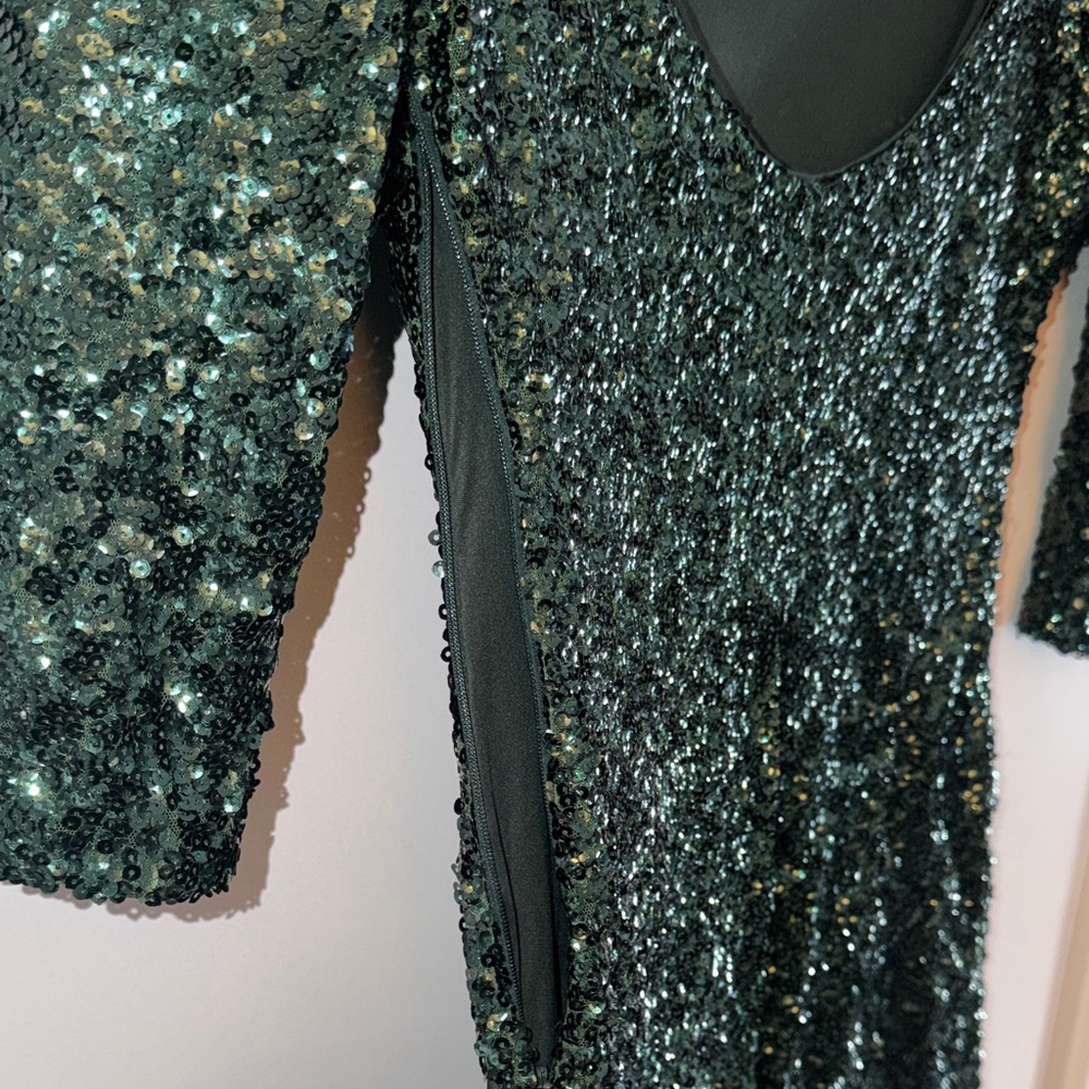 Express Emerald Sequin Mini Dress - image 6